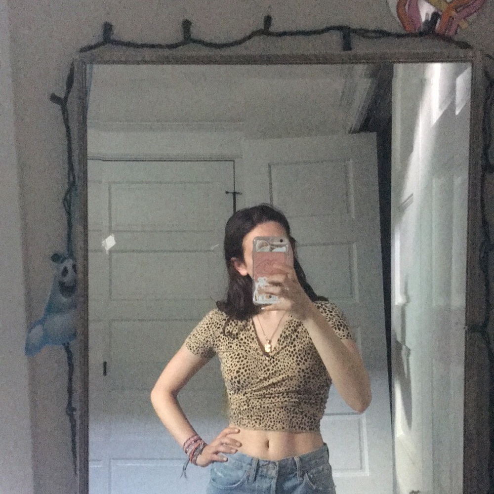 Cheetah print wrap top